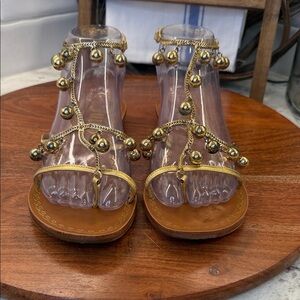 Juicy Couture gold chain embellished flat sandals